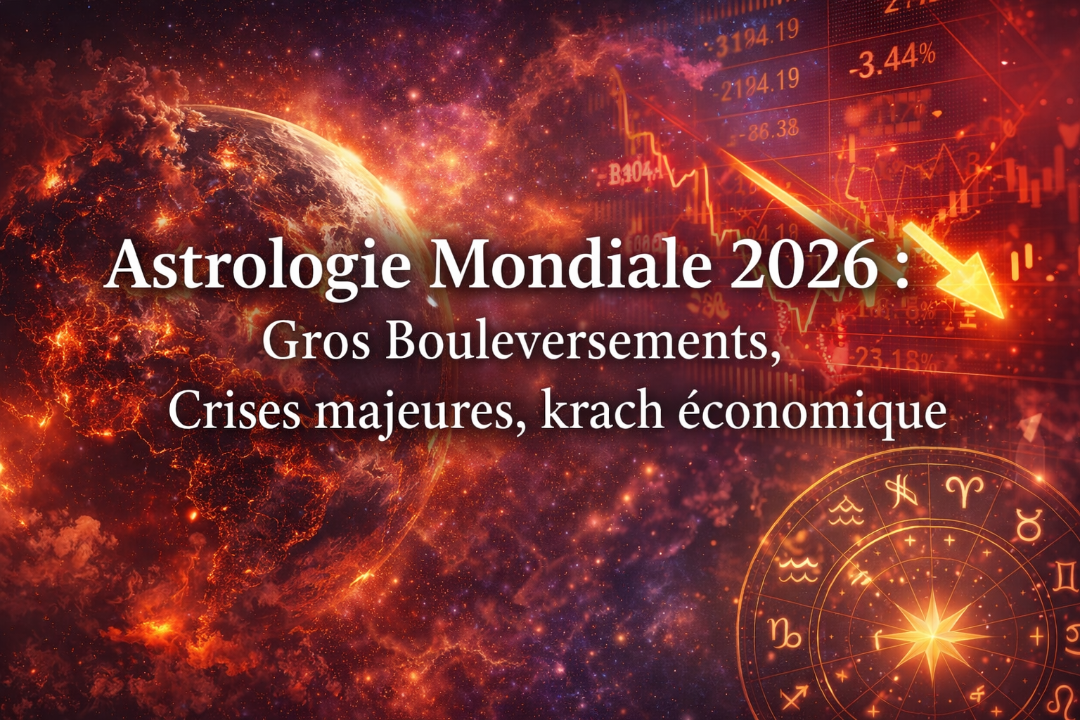 Astrologie Mondiale 2026 : Gros Bouleversements, Crises majeures, krach économique 